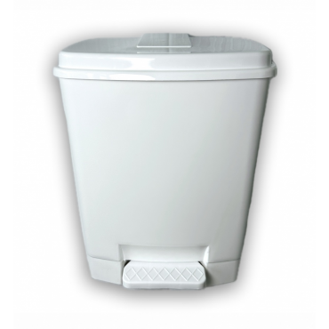 Koš velký odpadový nášlapný 15L-bílý